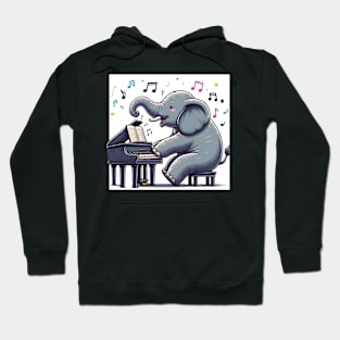 Elephant at the piano Hoodie